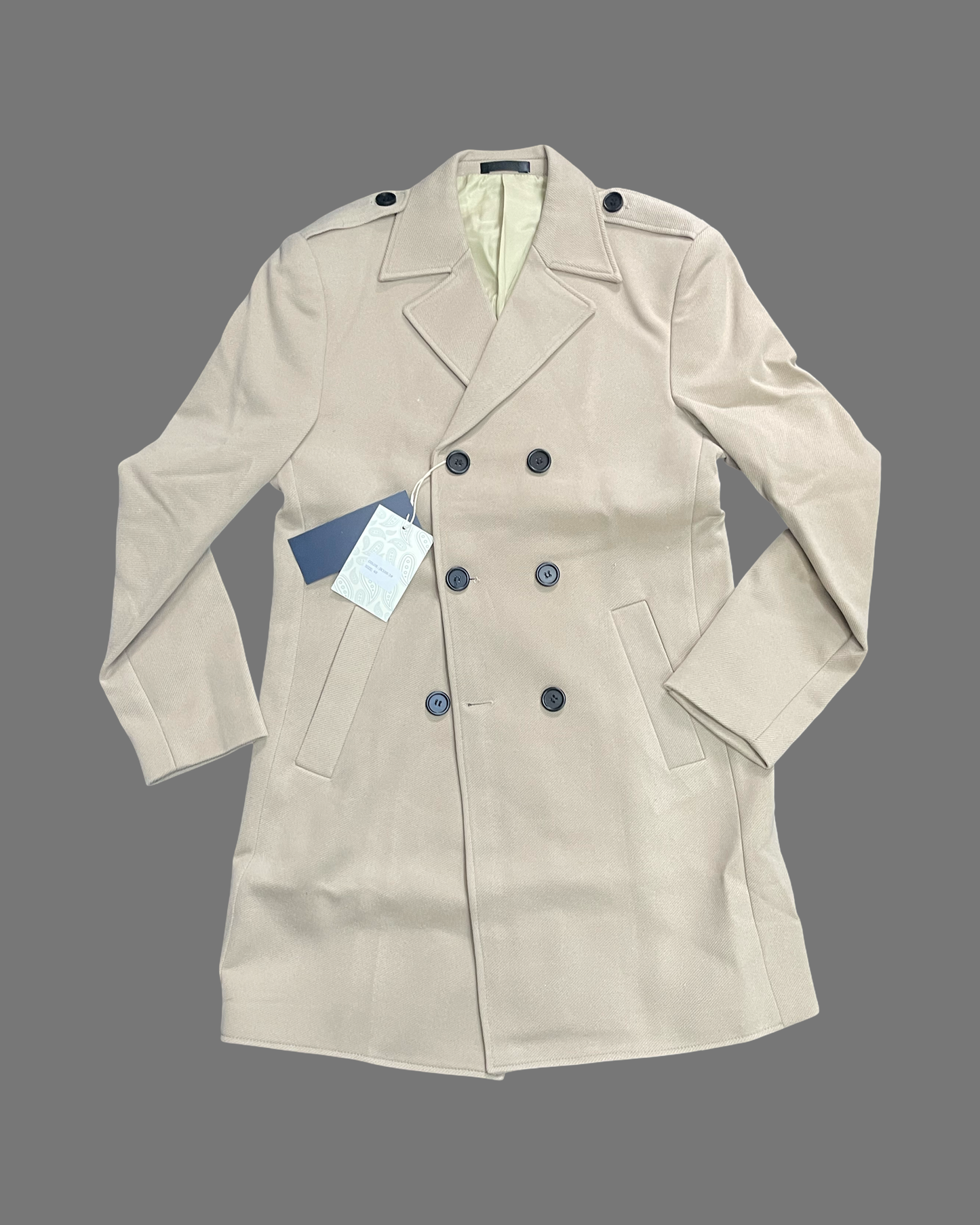 Wool Blend Trench Coat (Beige)