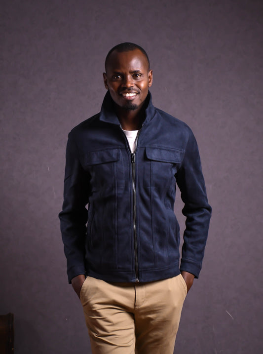 Dark Blue Suede Jacket
