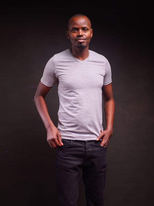 Vneck T-shirt- Light Grey