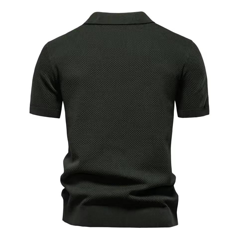 Knitted Polo Shirt- Green