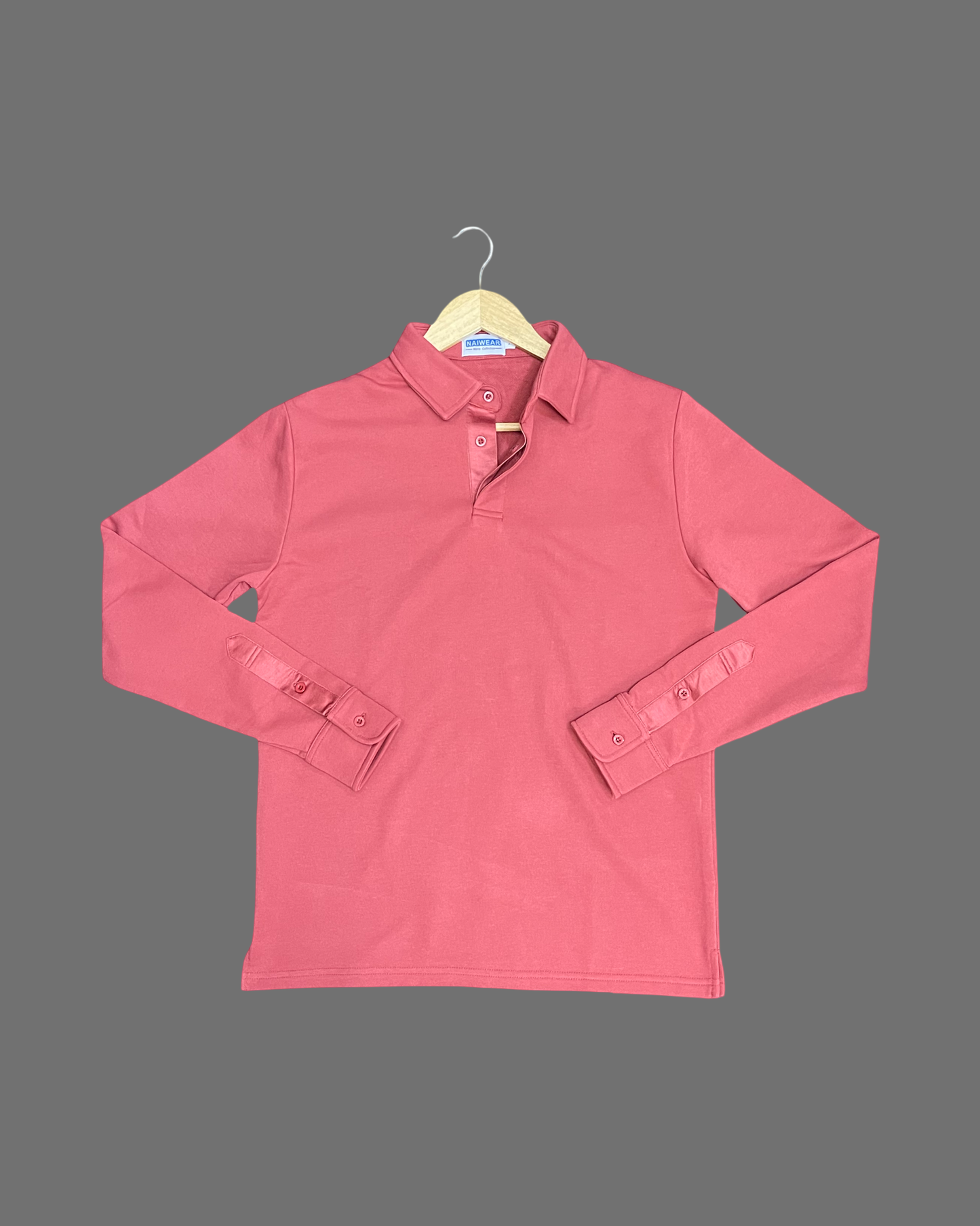 Mr. NICE Long Sleeve Polo Shirts- Red