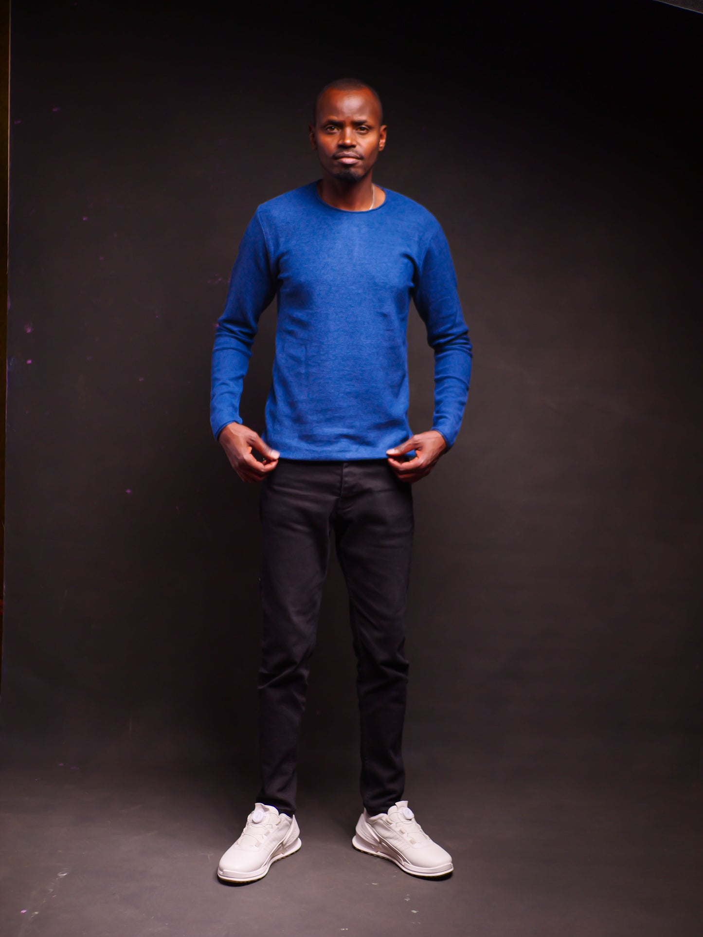 Knitted Long Sleeve Tshirt- Blue