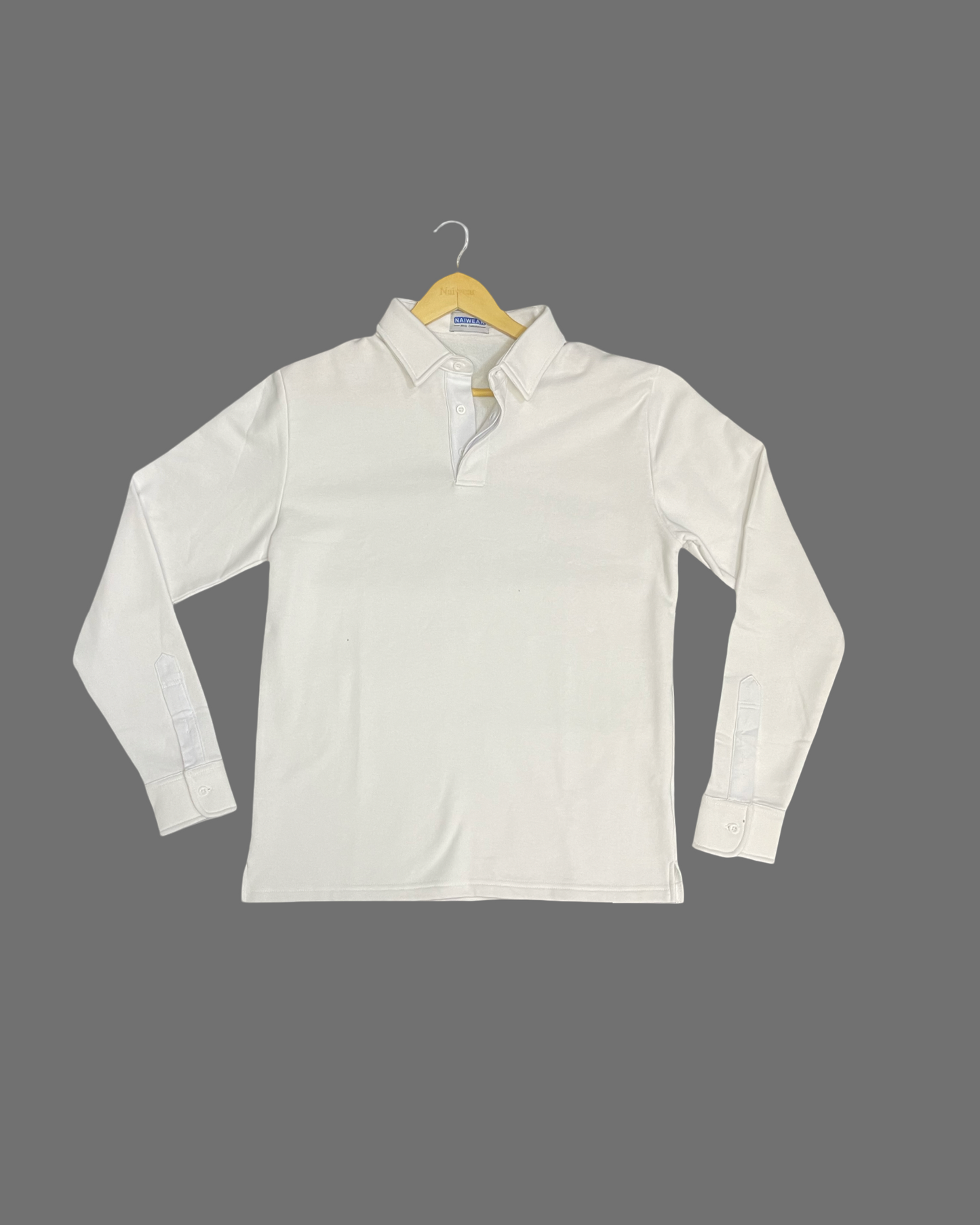 Mr. NICE Long Sleeve Polo Shirts- White