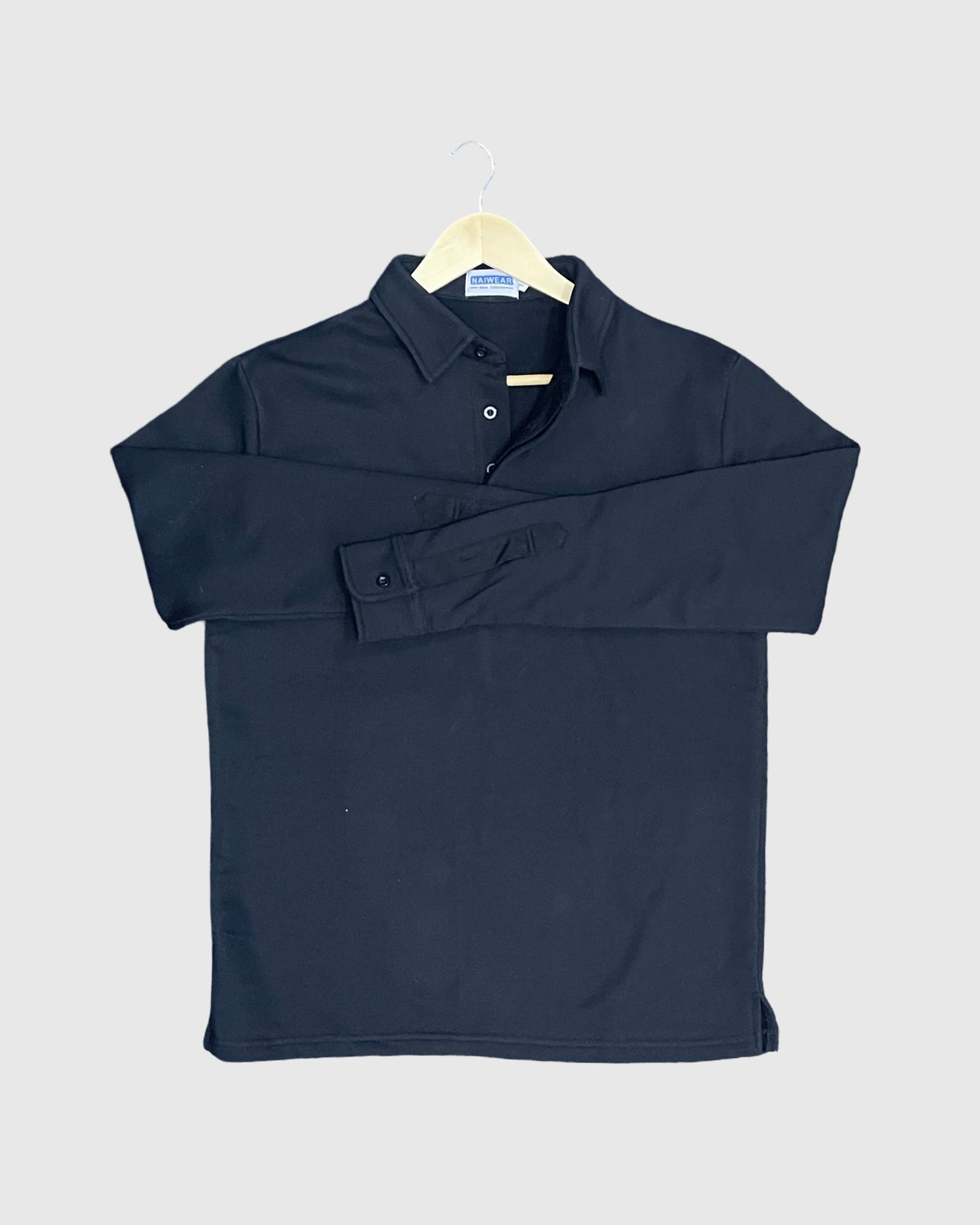 Mr. NICE Long Sleeve Polo Shirts- Black