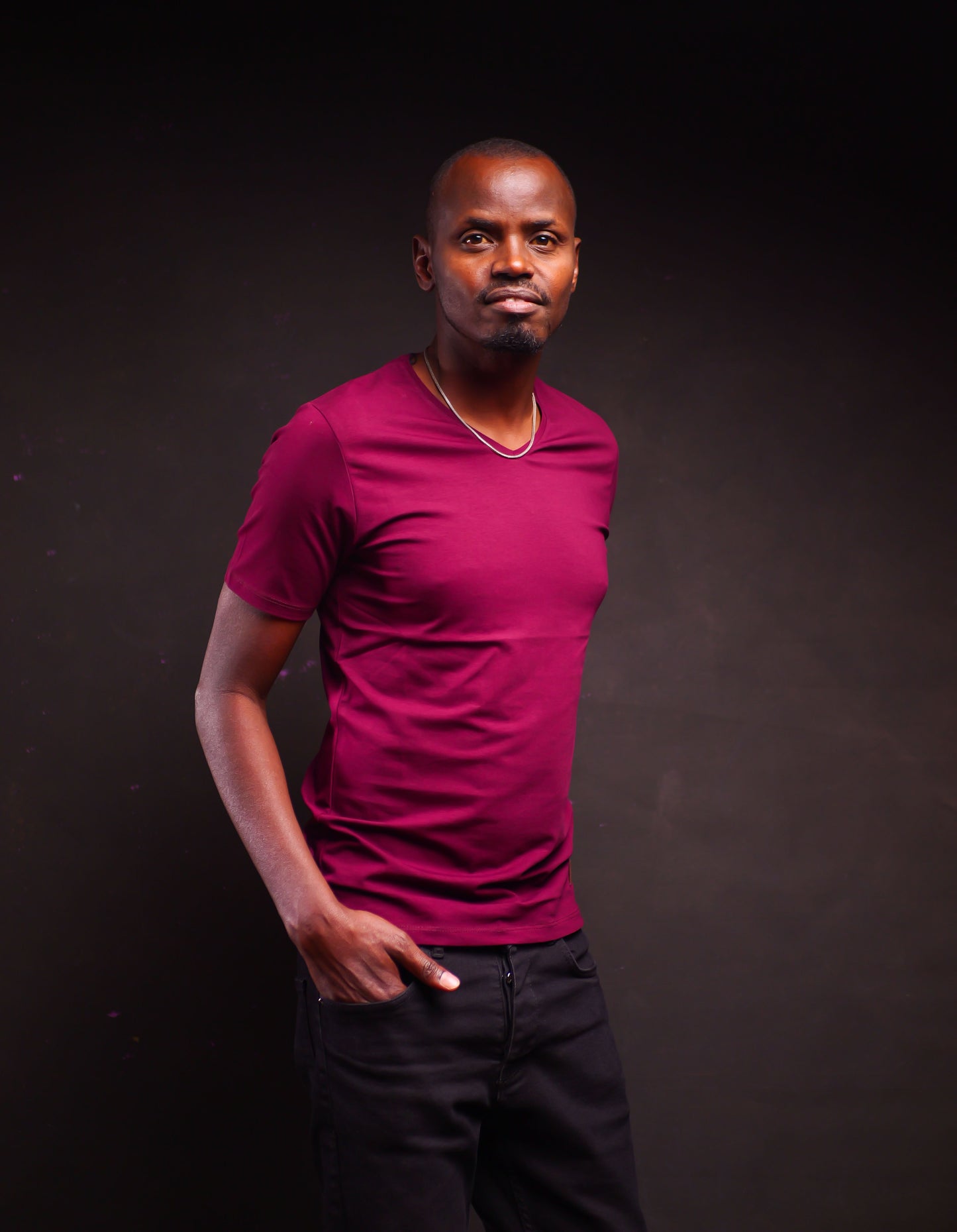 Vneck T-shirt- Maroon