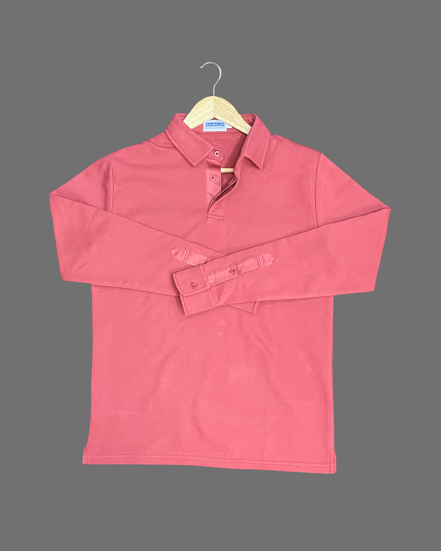 Mr. NICE Long Sleeve Polo Shirts- Red