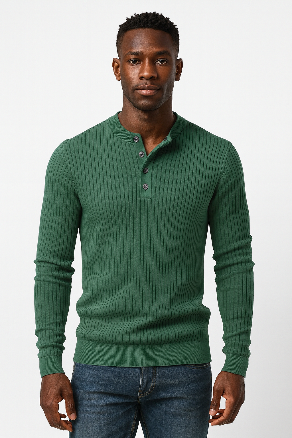 Knitted Polo Shirt- Green