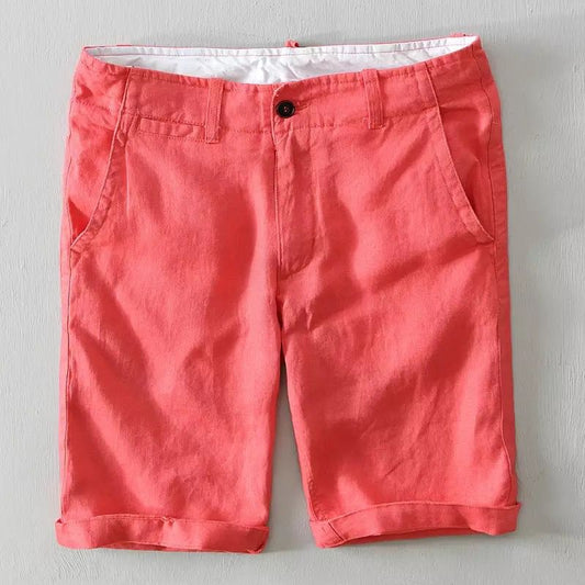 Pink linen shorts