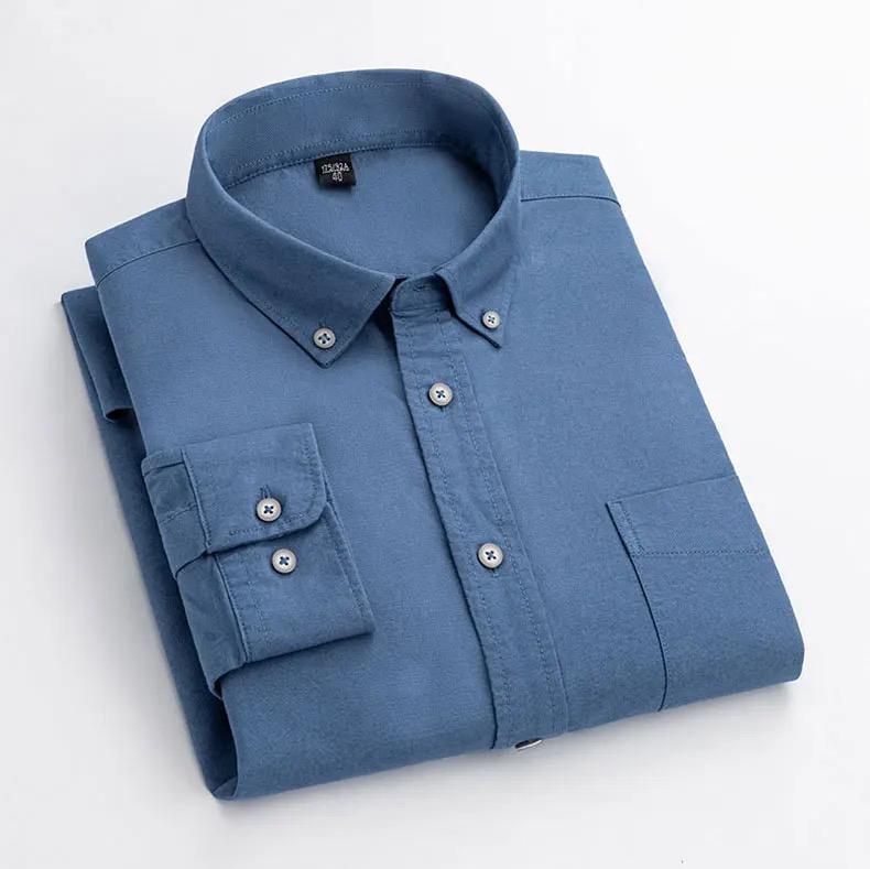 Formal cotton shirt (royal blue)