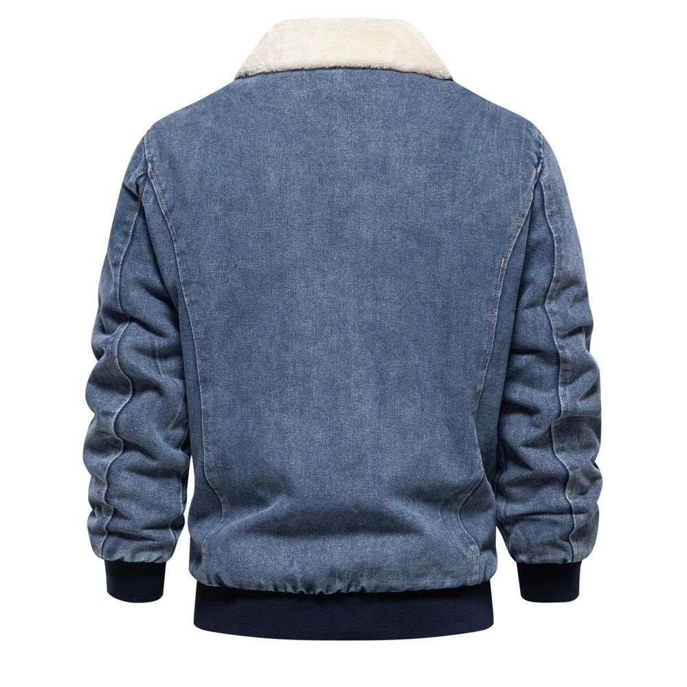 Fur Lined Denim jacket (Blue)