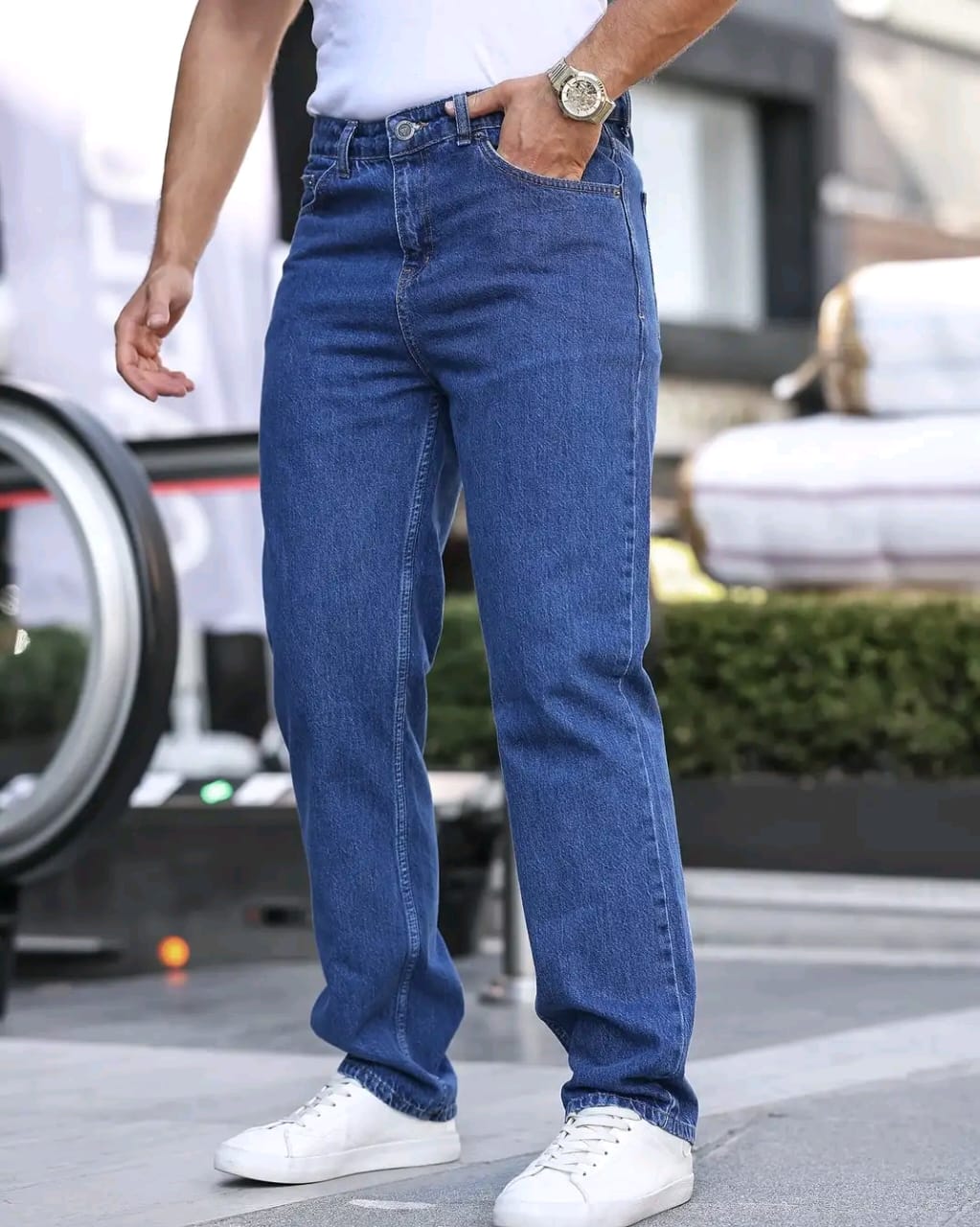 Baggy Denim Pants(Deep blue)