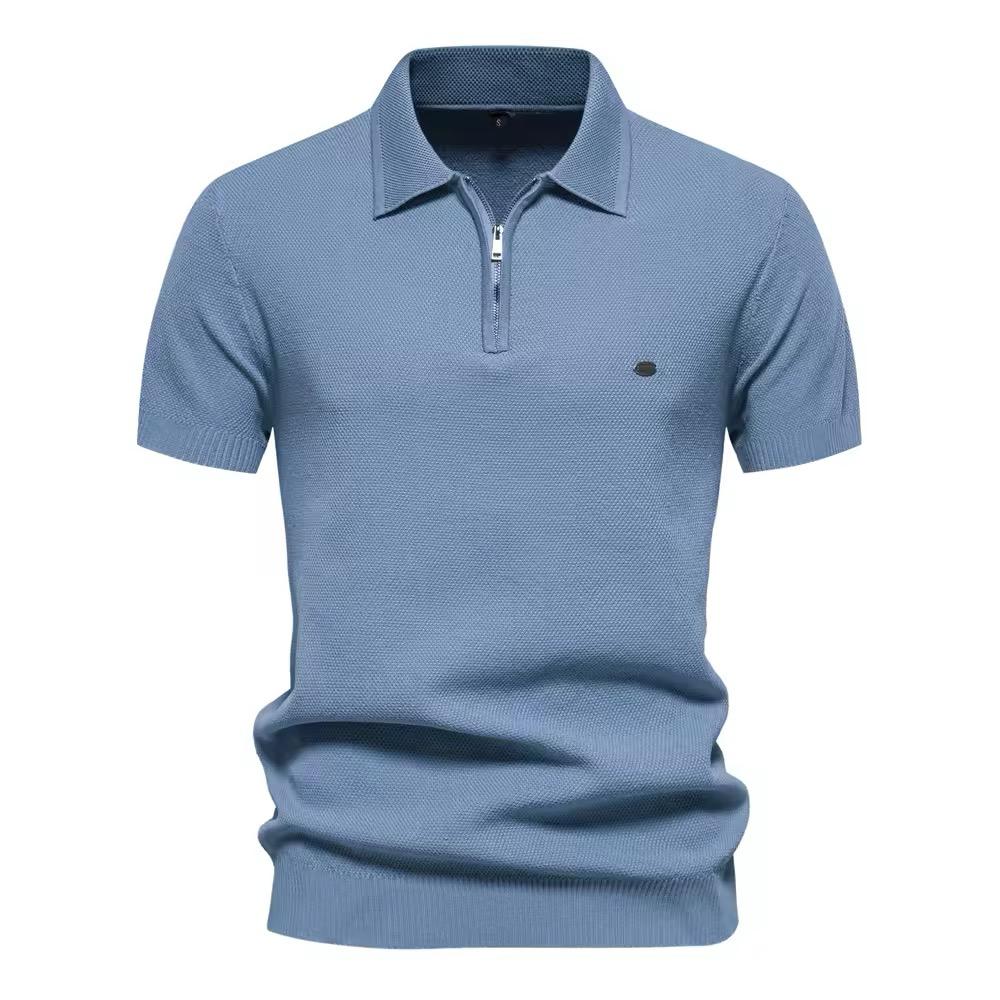 Wooven Polo(Sky blue)