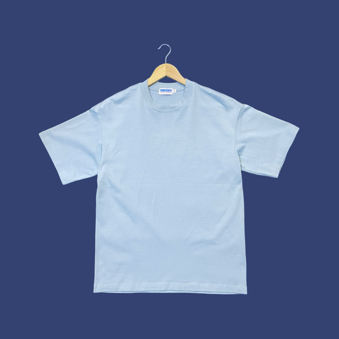 Boxy Crewneck T-Shirt- Azure Blue
