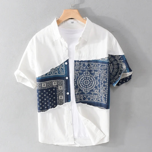 White Bandana Patch Shirt