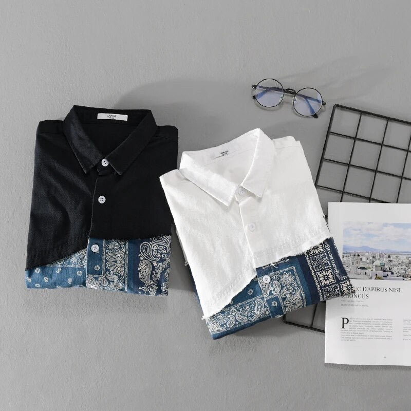 White Bandana Patch Shirt