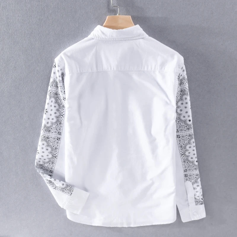 White Bandana Sleeve Shirt
