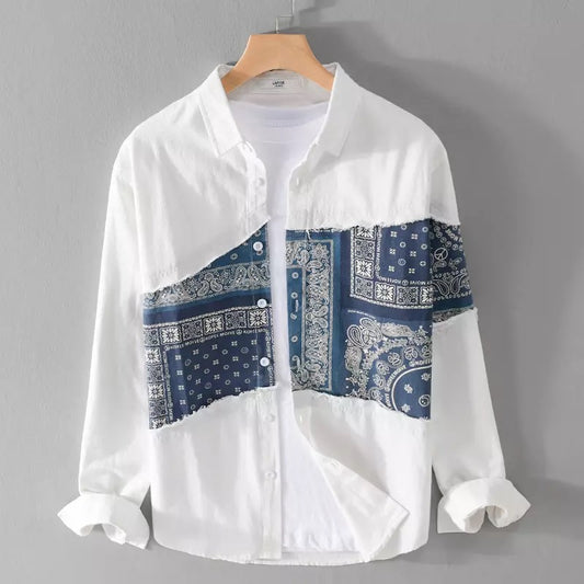 White Bandana Patch Shirt