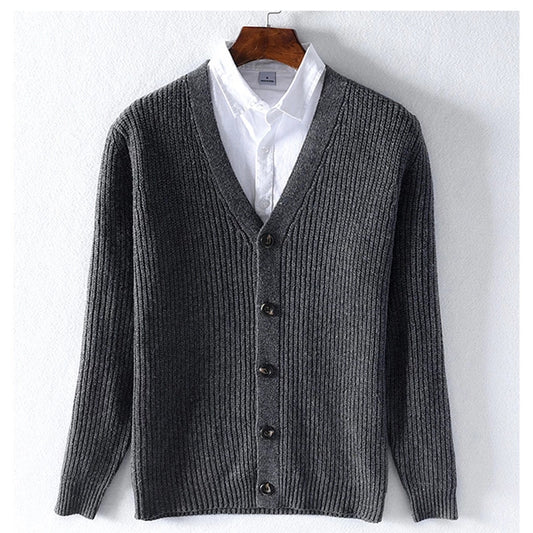 Dark Grey Vneck Cardigan