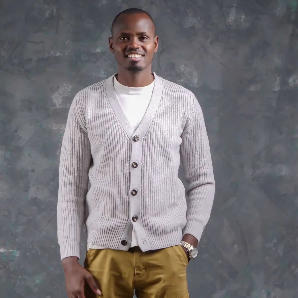 Light Grey Vneck Cardigan