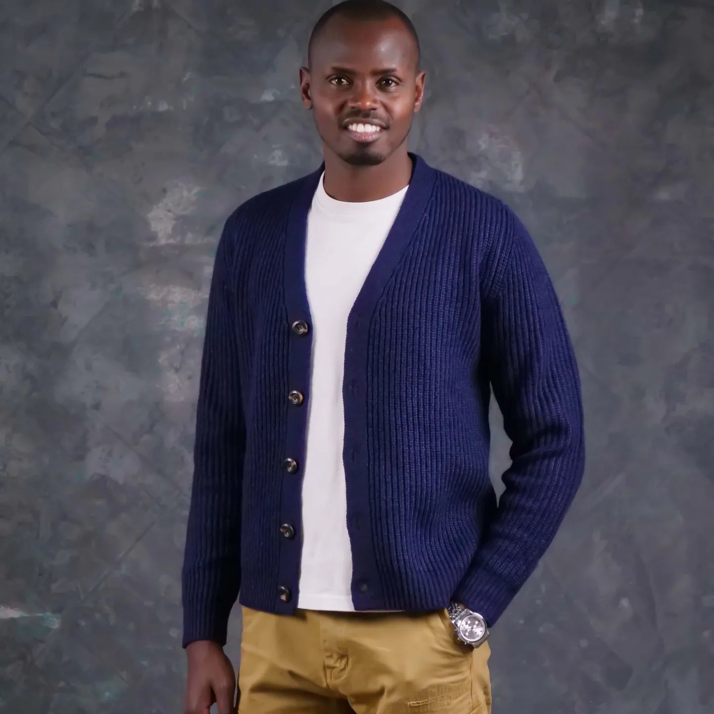 Navy Vneck Cardigan