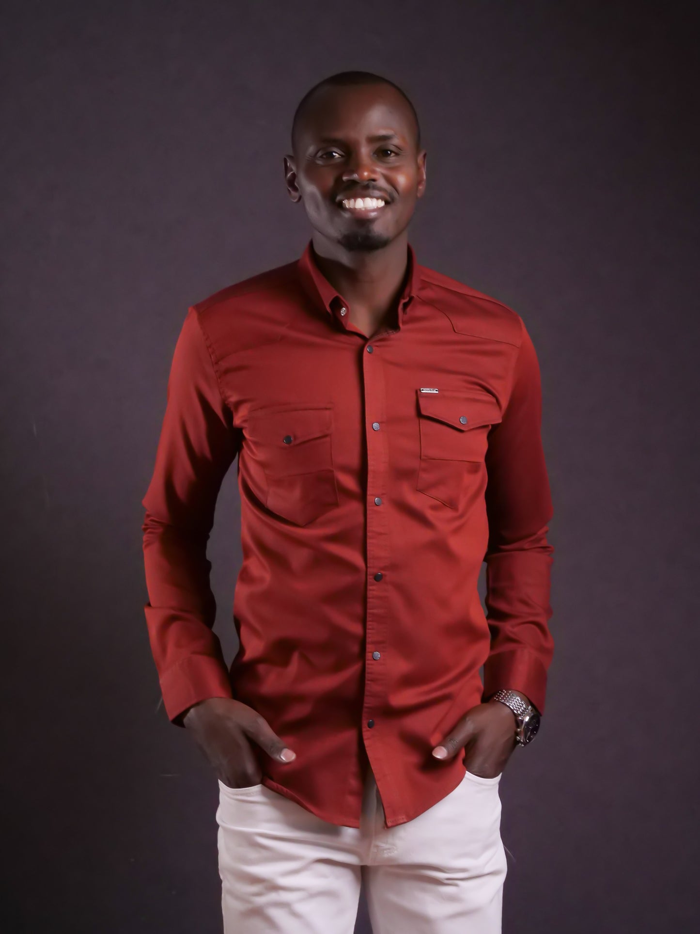 Red Button Down Shirt