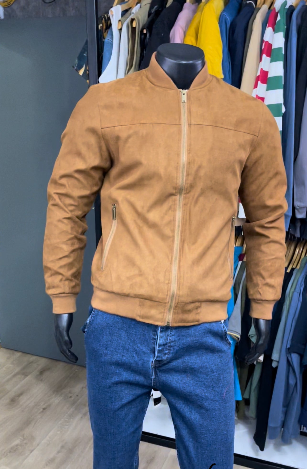 Camel Bomber Jacket
