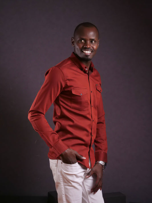 Red Button Down Shirt