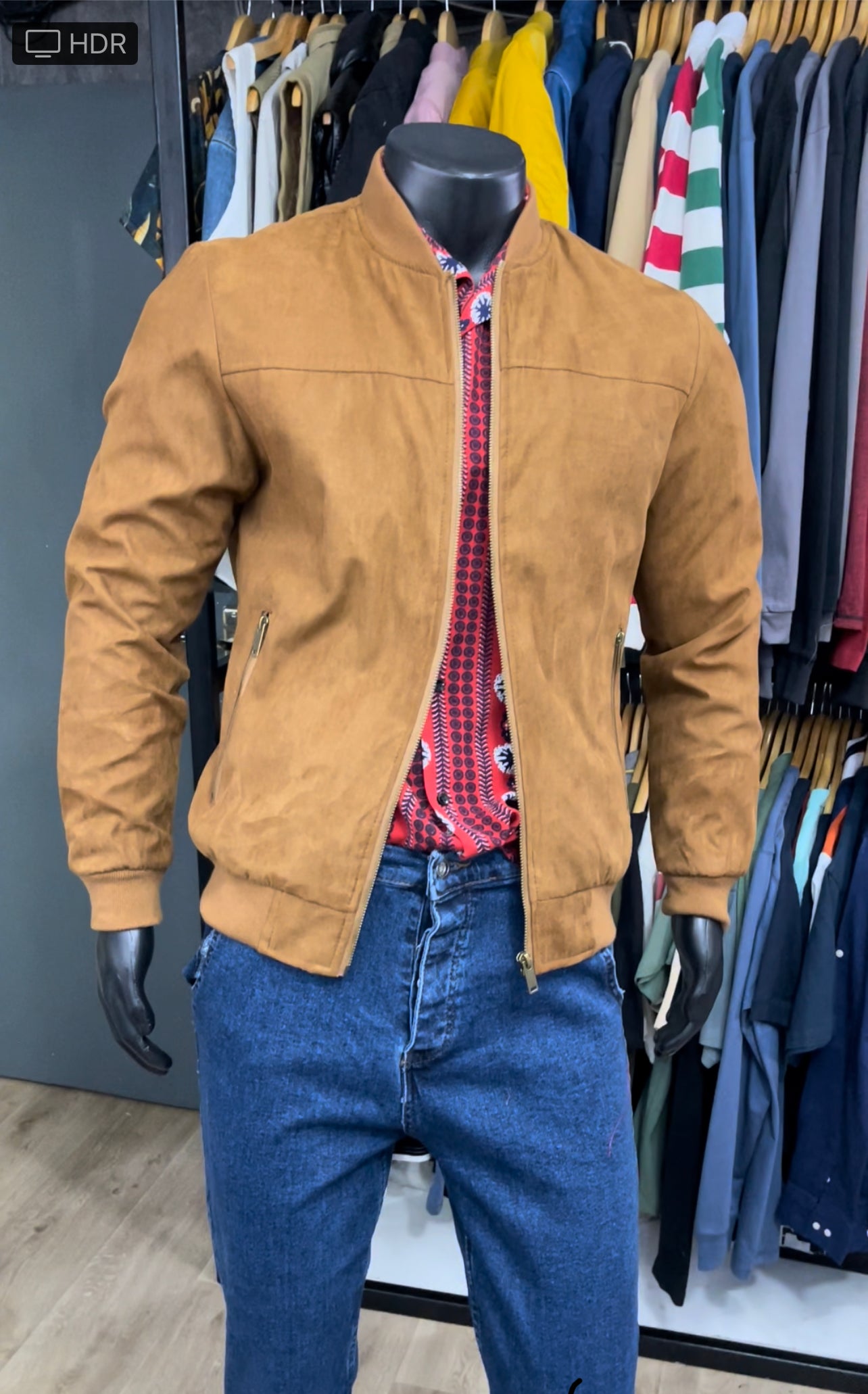 Camel Bomber Jacket