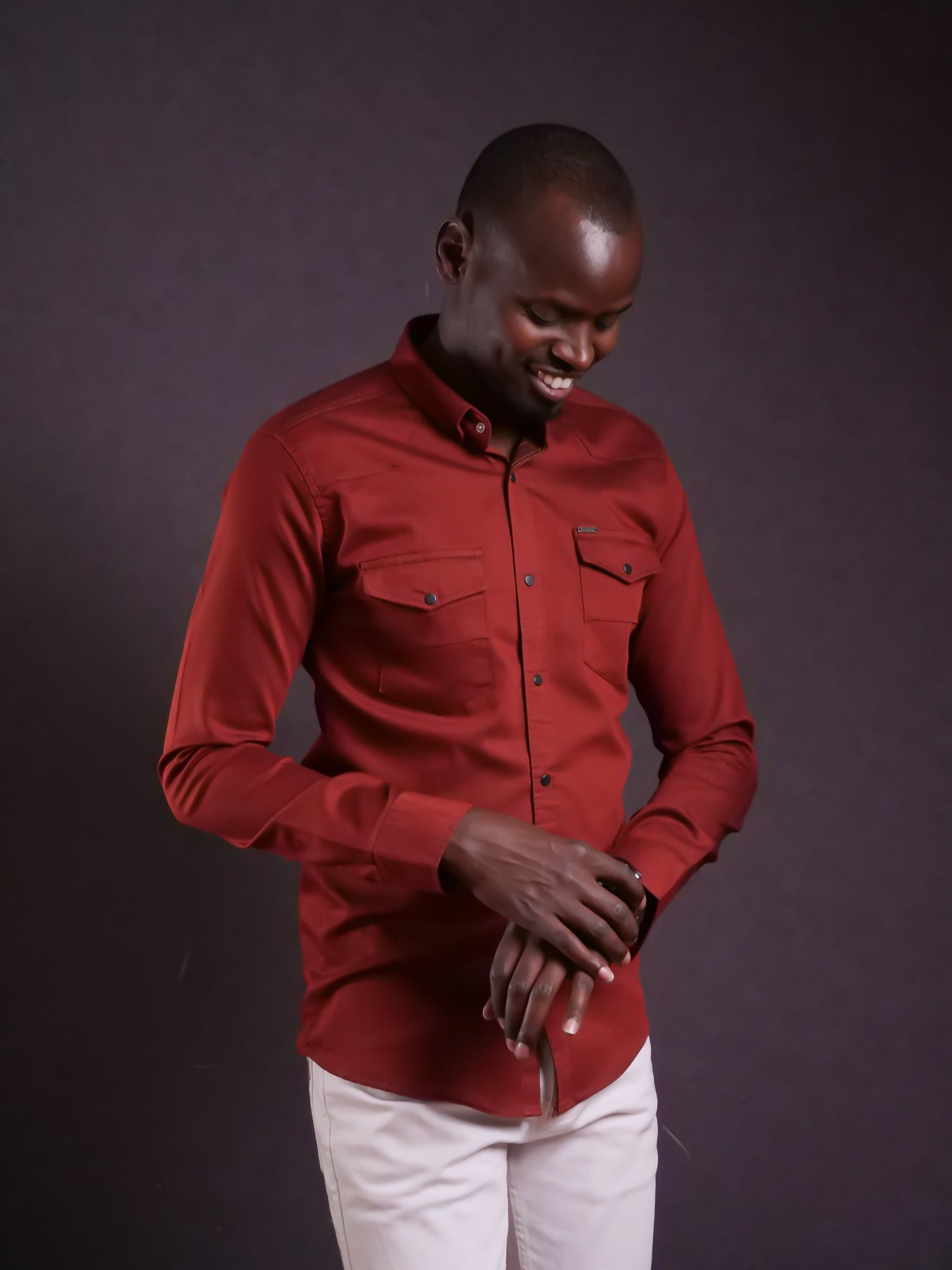Red Button Down Shirt