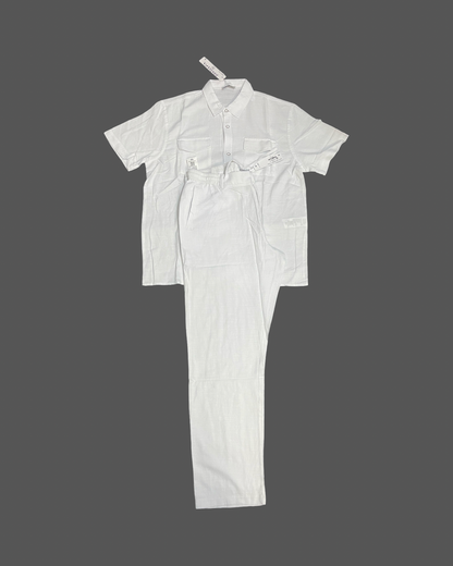 White Linen Set (Short Sleeve)