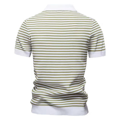 Knitted Polo Shirt- Light Green