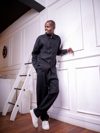 Black Linen Set (Long Sleeve)