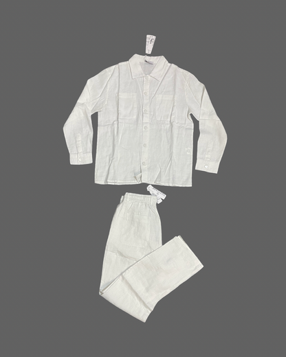 White Linen Set (Long Sleeve)