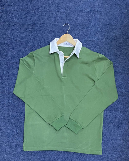 Mr. NICE Long Sleeve Polo Shirts- Olive Green
