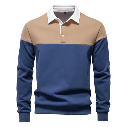 Long Sleeve Polo Shirt- Beige