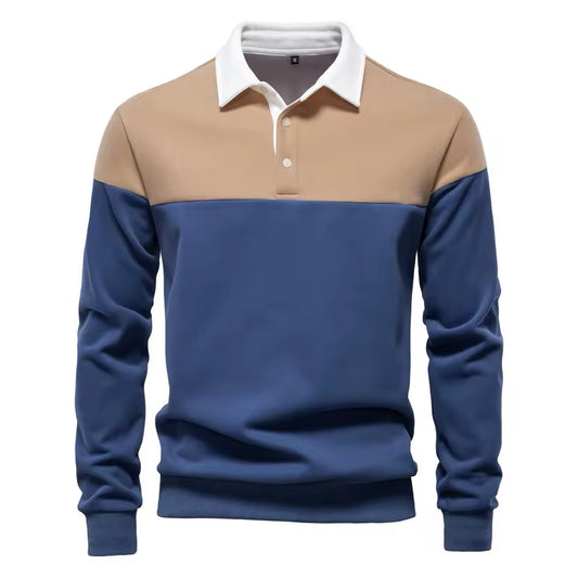 Long Sleeve Polo Shirt- Beige