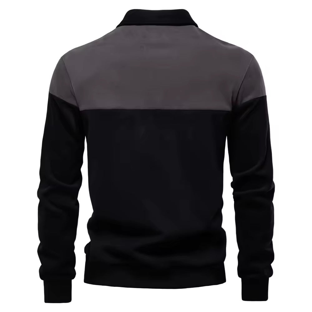Long Sleeve Polo Shirt- Dark Grey