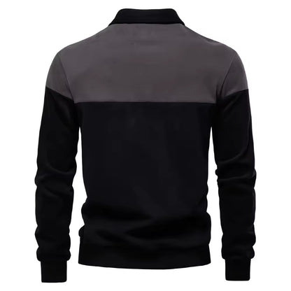 Long Sleeve Polo Shirt- Dark Grey
