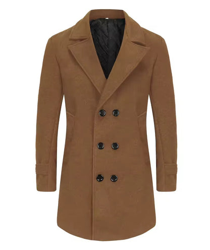 Brown Wool Blend Trench Coat