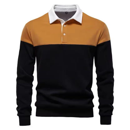 Long Sleeve Polo Shirt- Mustard