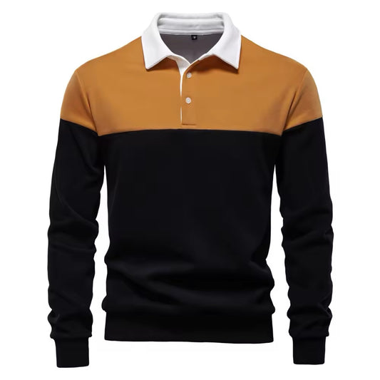 Long Sleeve Polo Shirt- Mustard
