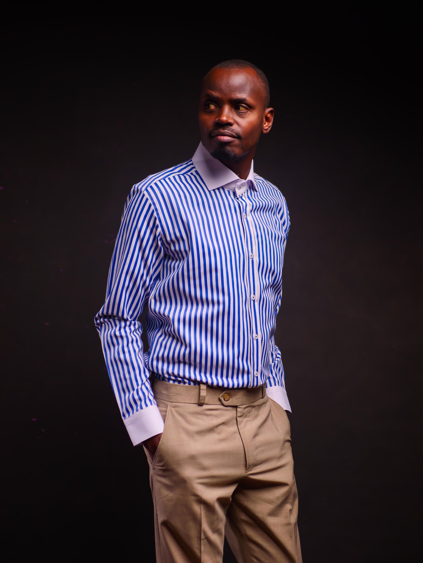 Striped Formal Shirt (Blue)