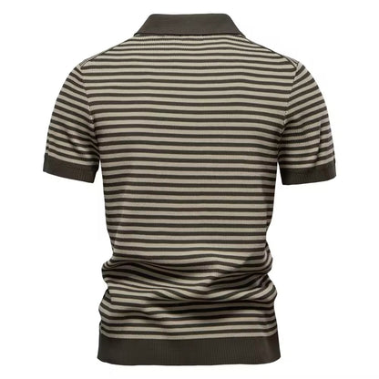 Knitted Polo Shirt- Olive Green