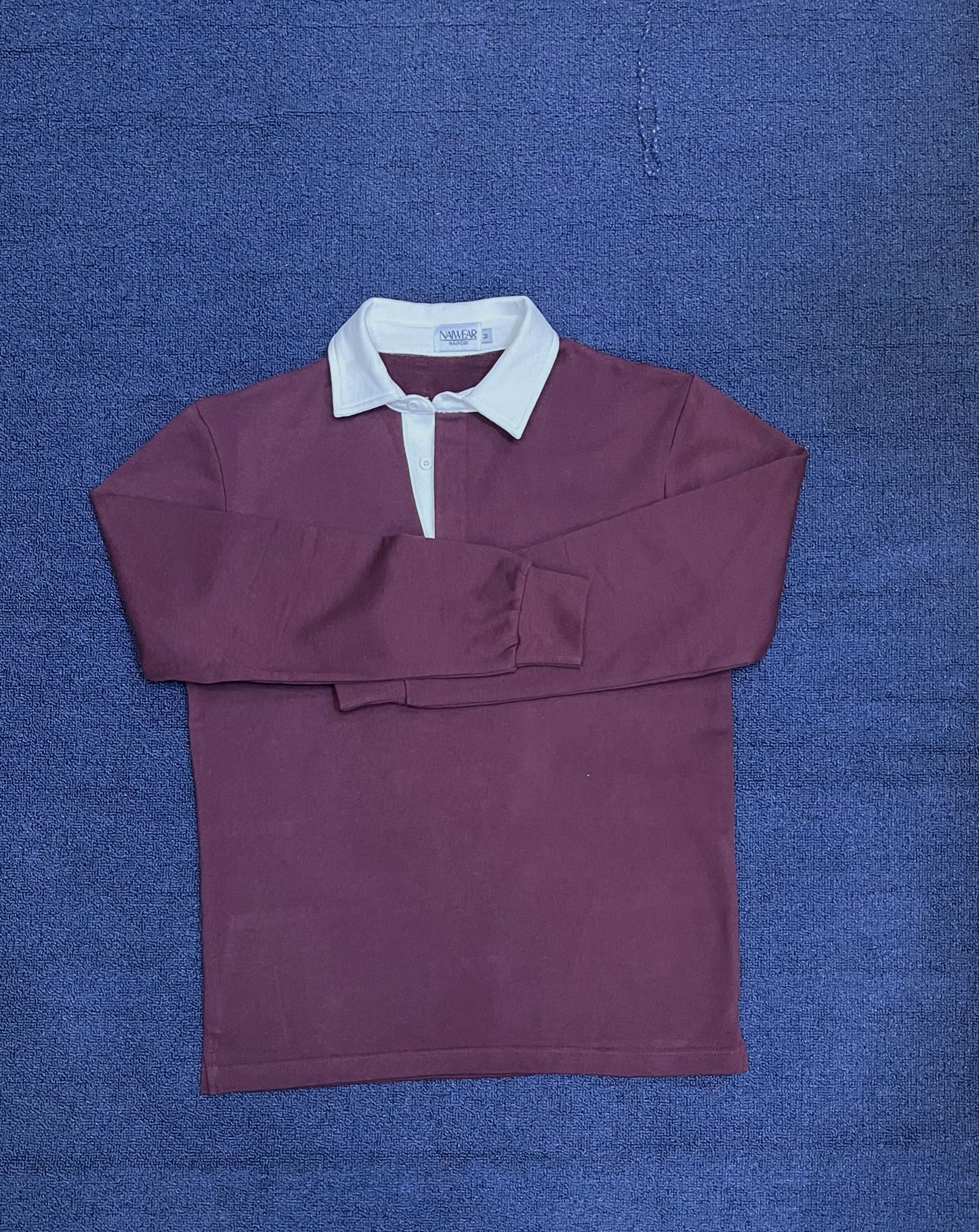 Mr. NICE Long Sleeve Polo Shirts- Maroon