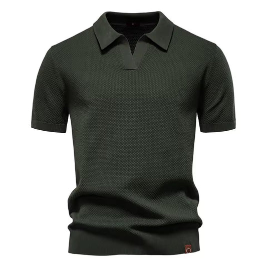 Knitted Polo Shirt- Green
