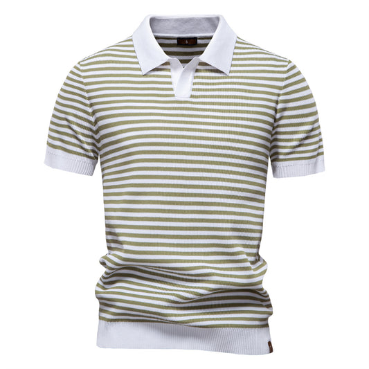 Knitted Polo Shirt- Light Green