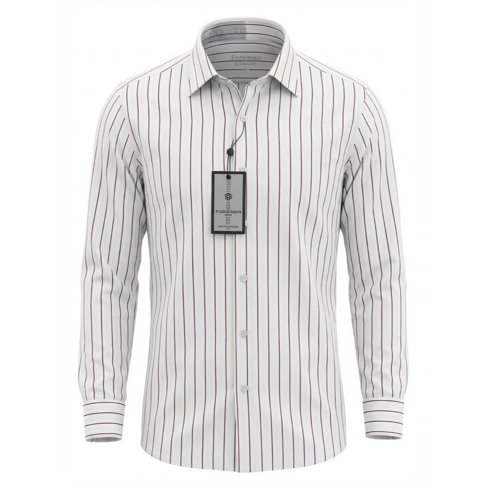 Hairline Striped Shirt (Maroon)