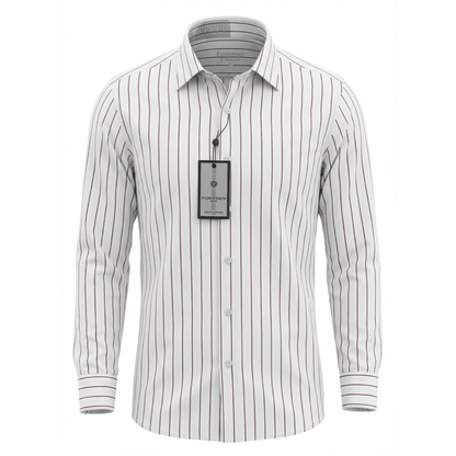 Hairline Striped Shirt (Maroon)