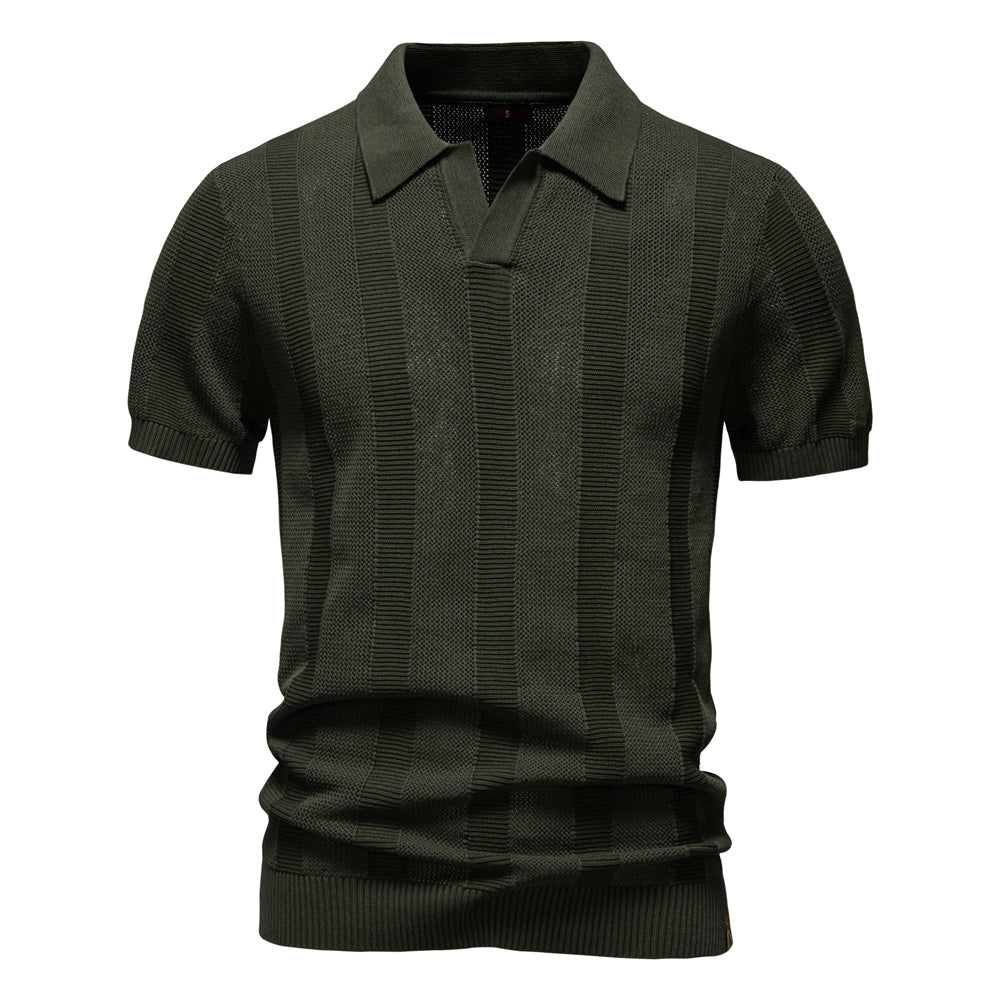 Knitted Polo Shirt- Green