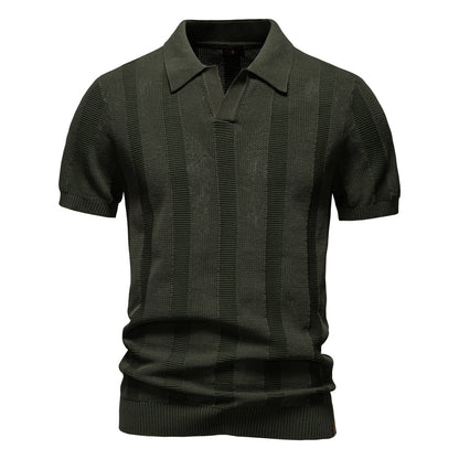 Knitted Polo Shirt- Green